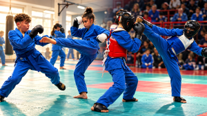 Sicurezza nelle arti marziali durante un allenamento di Vovinam